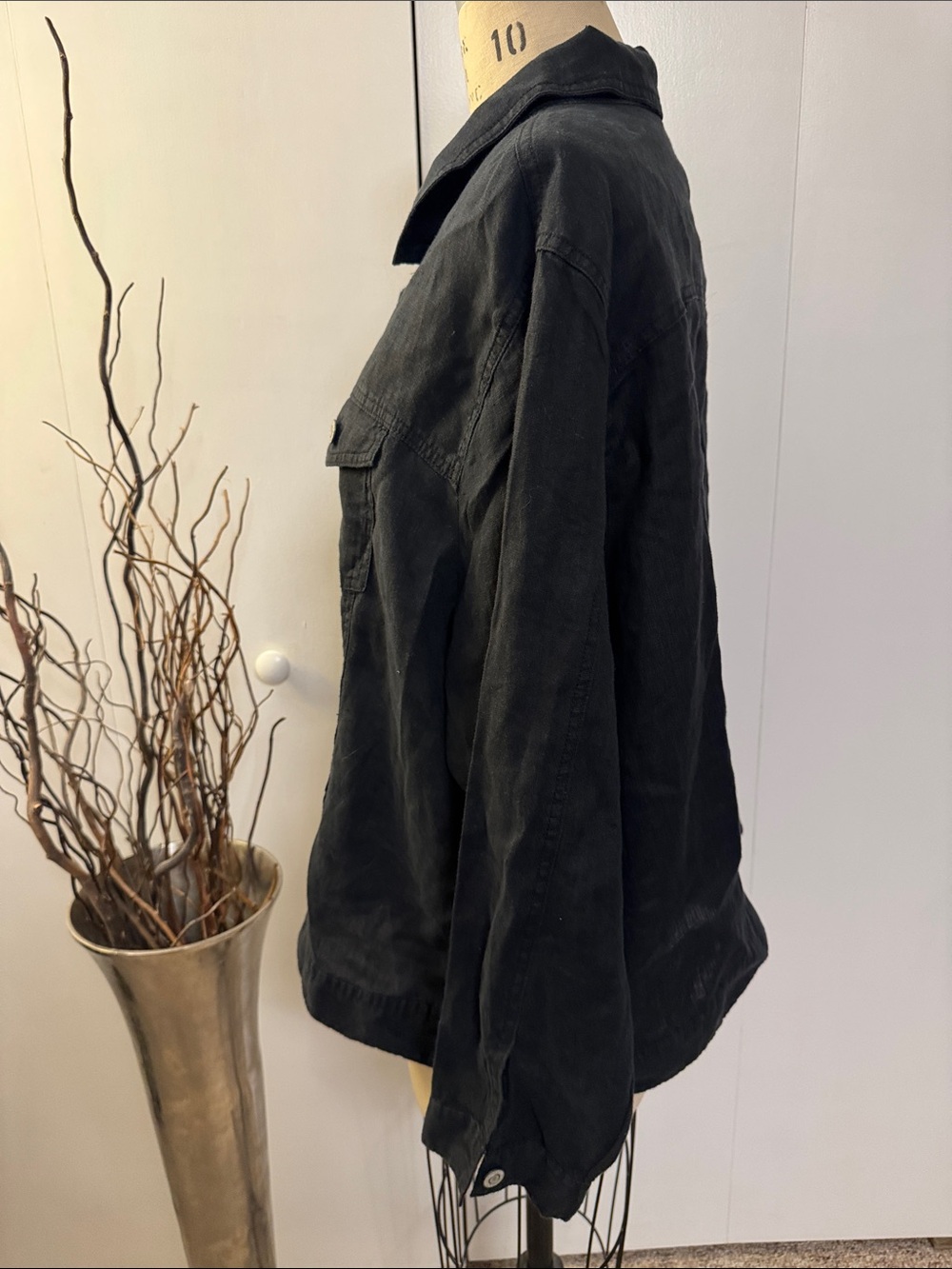 Jones New York Black Utility Button-Front Jacket - Picture 3 of 5